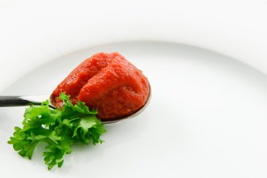 Fresh Tomato Paste Accented with Parsley clipart