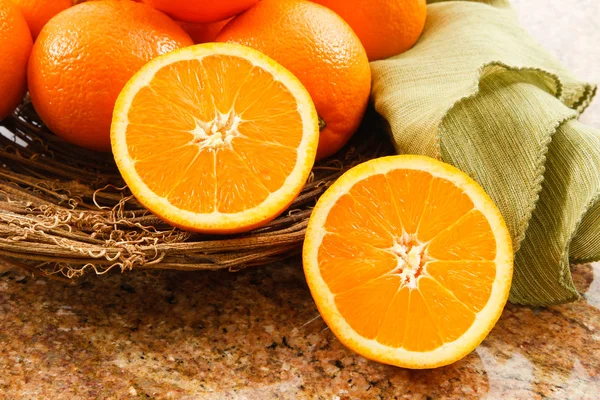Rijpe sappige sinaasappelen Stockfoto