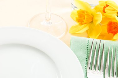 Fresh Yellow Table Setting clipart