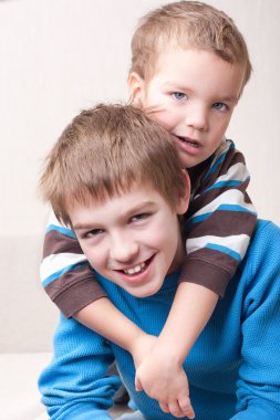 Portrait of two brothers clipart