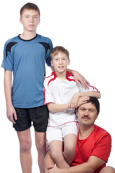 Ojciec i dwóch synów w najwyższej formie — Zdjęcie stockowe