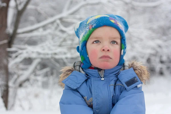 Portrait of asmall boy, winter — Stock Photo, Image