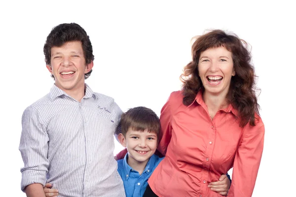 Glückliche Mutter und zwei Söhne — Stockfoto