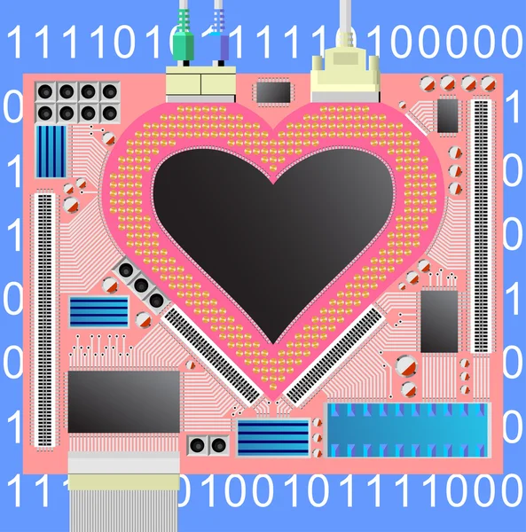 Computer _ heart — Archivo Imágenes Vectoriales