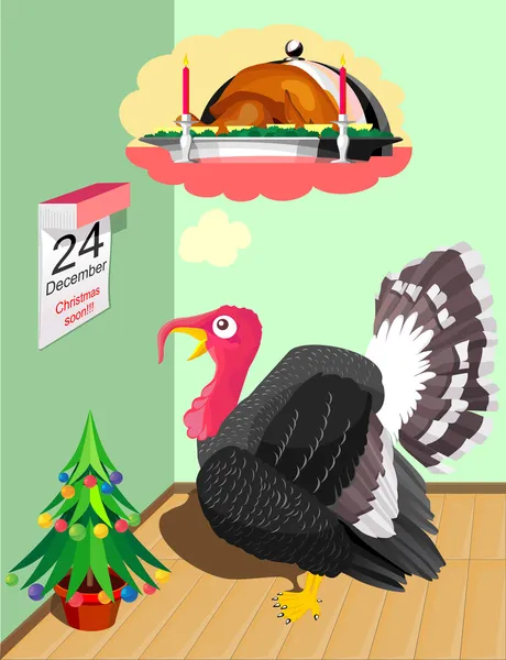 Turquía antes de Navidad — Vector de stock
