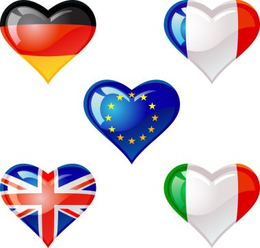 Flags heart clipart