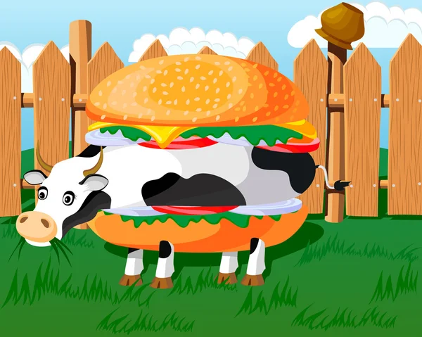 Cowburger! —  Vetores de Stock