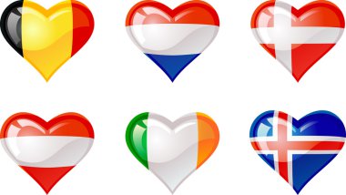 Flags heart clipart