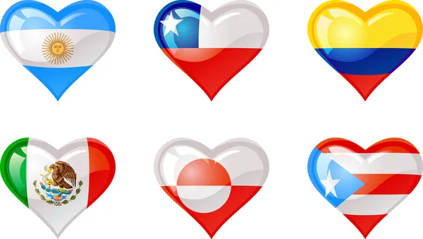 Σημαίες καρδιά — Διανυσματικό Αρχείο