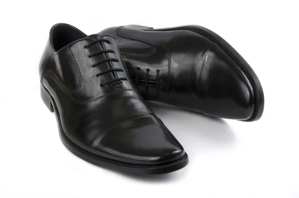 Чорний шкіряні черевики — стокове фото