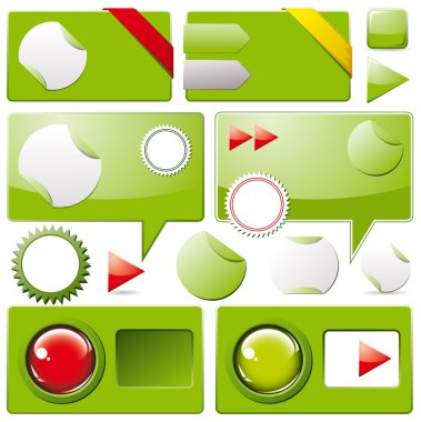 Collection of colored web elements clipart