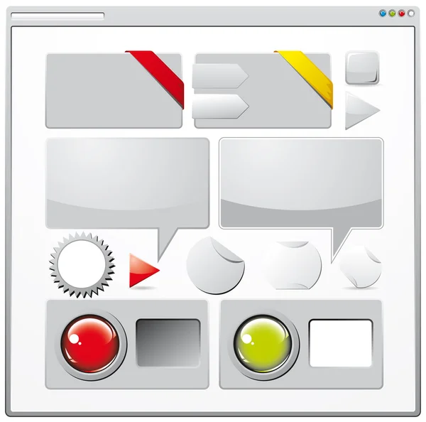 Colección de elementos web de colores — Vector de stock