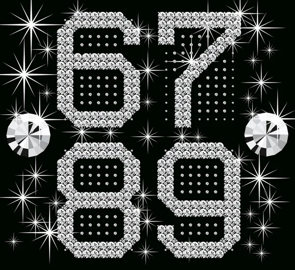 Digitale diamant alfabet nieuwe — Stockvector