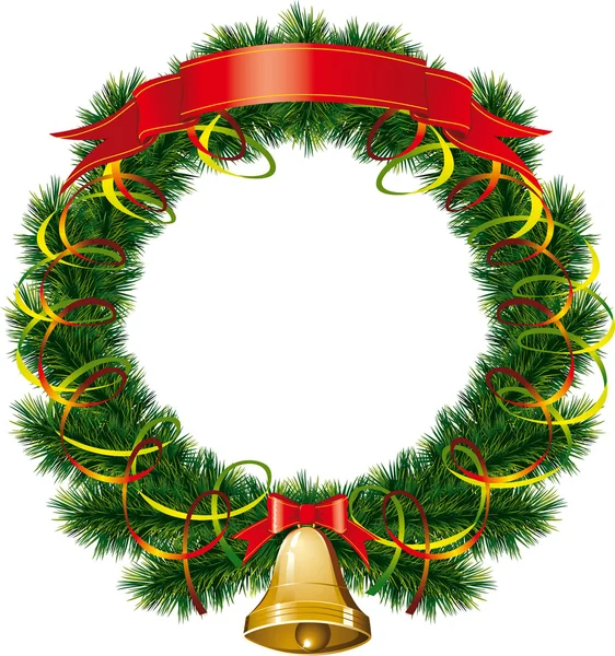 クリスマス ツリーとクリスマスの鐘 — ストックベクタ