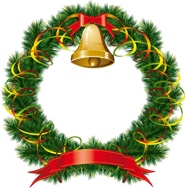 Sinos de Natal com árvore de Natal —  Vetores de Stock