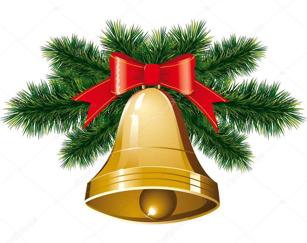 Christmas bells with christmas tree