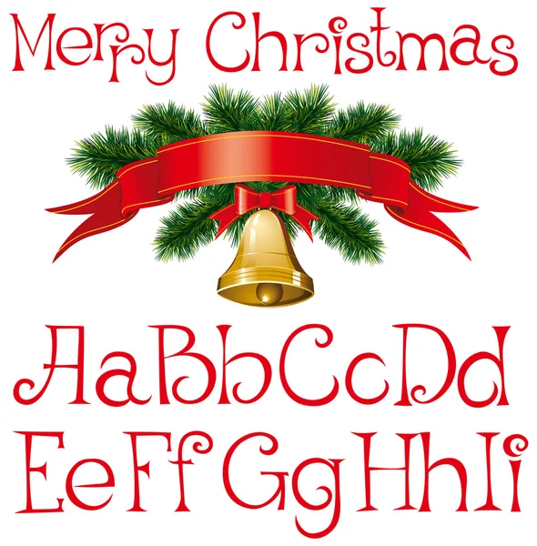 Kerstmis alfabet — Stockvector