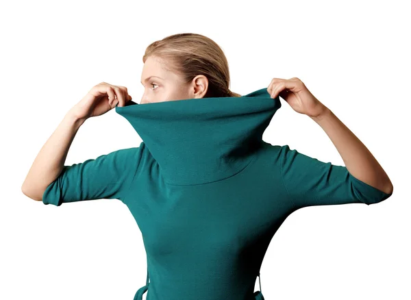 Módní ninja žena izolované na bílém — Stock fotografie