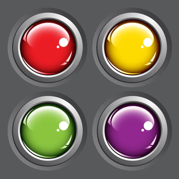 Χρωματιστά κουμπιά σε γκρι φόντο — Διανυσματικό Αρχείο