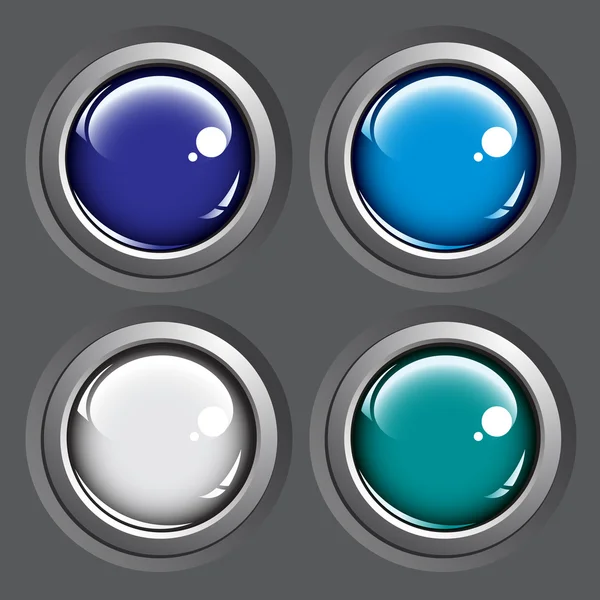 Χρωματιστά κουμπιά σε γκρι φόντο — Διανυσματικό Αρχείο