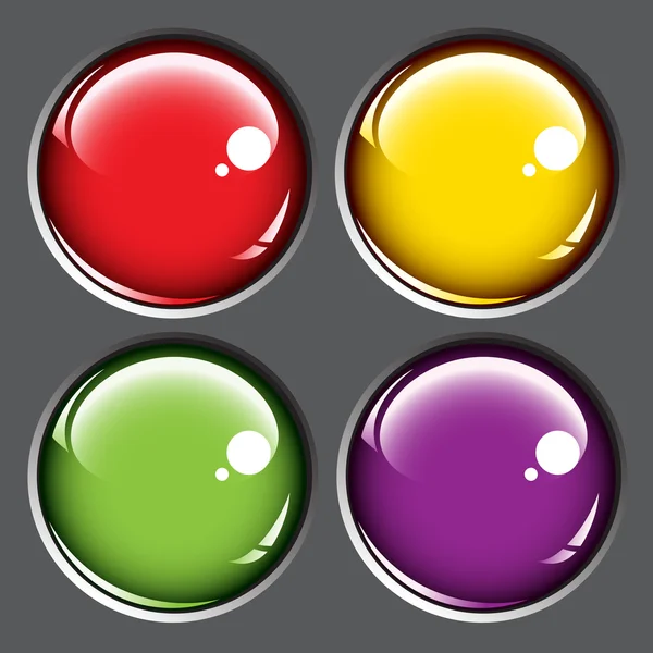 Botones de colores sobre fondo gris — Archivo Imágenes Vectoriales
