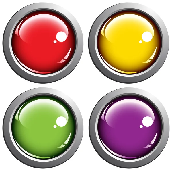 Gri arka plan üzerinde renkli düğmeler — Stok Vektör