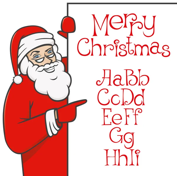 Papai Noel com alfabeto de Natal — Vetor de Stock