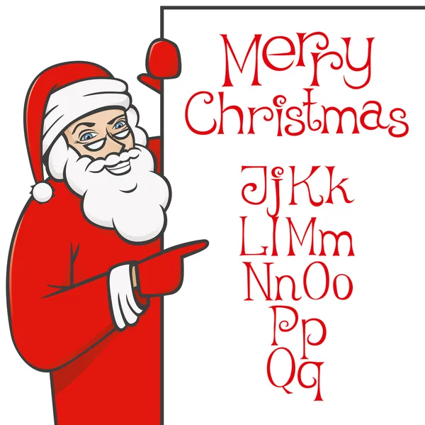 Άγιος Βασίλης με Χριστούγεννα αλφάβητο — Διανυσματικό Αρχείο