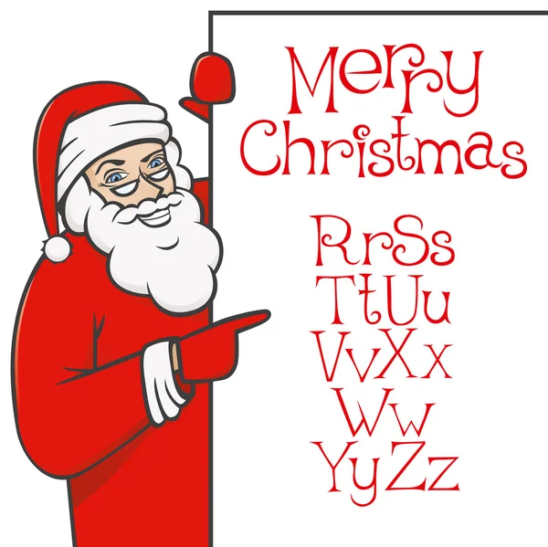 Papai Noel com alfabeto de Natal —  Vetores de Stock