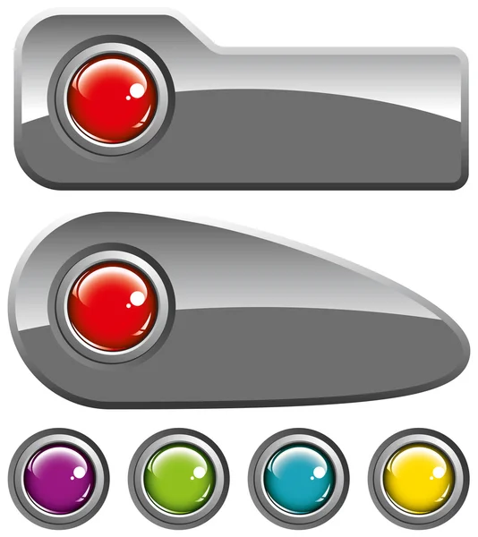 Colored buttons on gray background — Stock Vector
