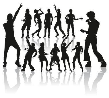 Dancing and singing new set clipart