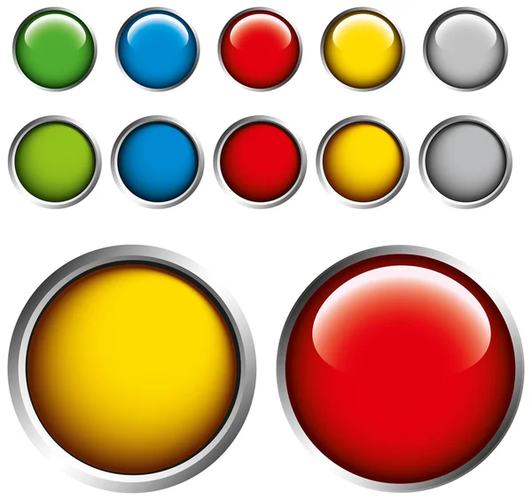 Gri arka plan üzerinde renkli düğmeler — Stok Vektör