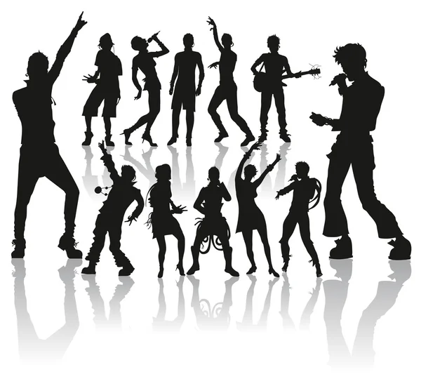Tanzen und Singen neuer Bühnenbilder — Stockvektor