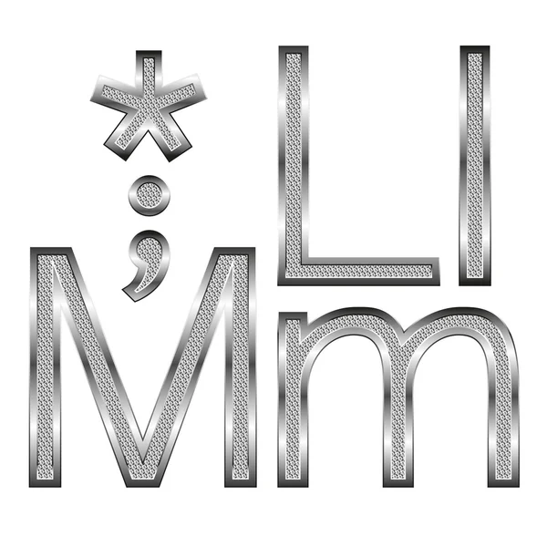 Тонкие алмазные металлические буквы на белом — стоковый вектор