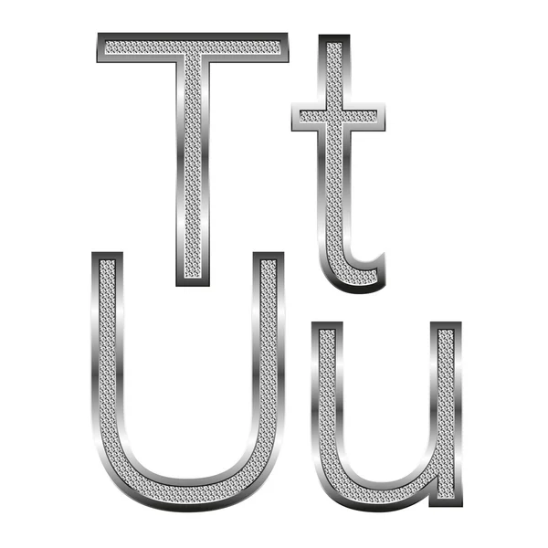 Dünne Diamant-Metallbuchstaben auf Weiß — Stockvektor