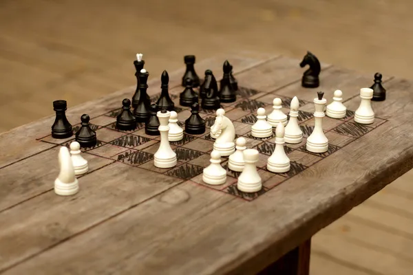 Tablero de ajedrez hecho a mano — Foto de Stock