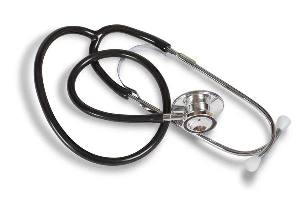 Medizinisches Stethoskop Isoliert Auf Weißem Hintergrund Mit Clipping Pfad — Stockfoto