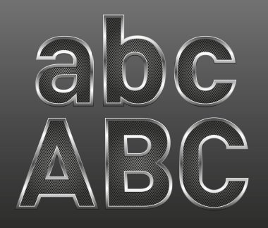 Metal letters big and small clipart