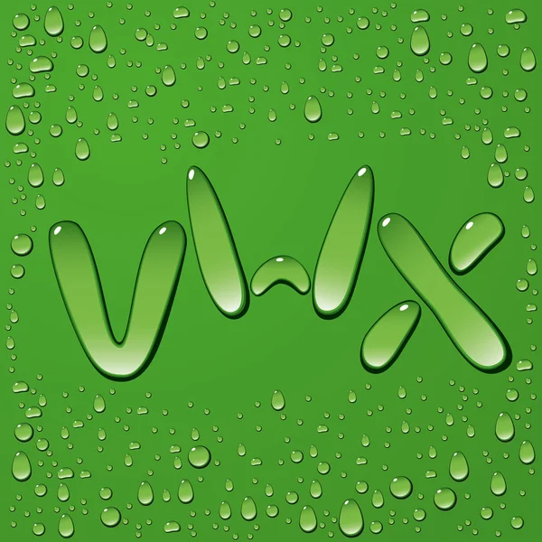 Letras de gota de agua sobre fondo verde — Archivo Imágenes Vectoriales