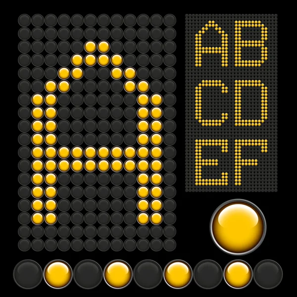 Yellow button letters — Stockvector
