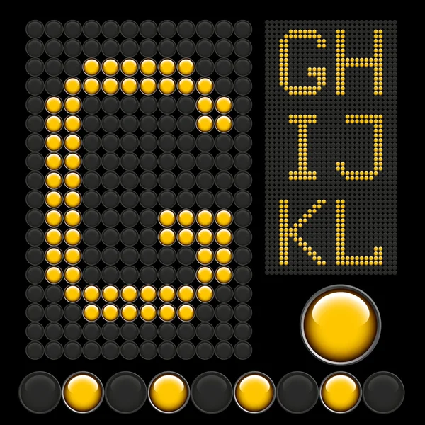 Lettres boutons jaunes — Image vectorielle