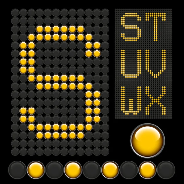 Letras amarillas botón — Vector de stock