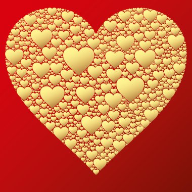 happy valentine background with decorative hearts clipart