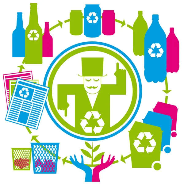回收利用的概念 — 图库矢量图片