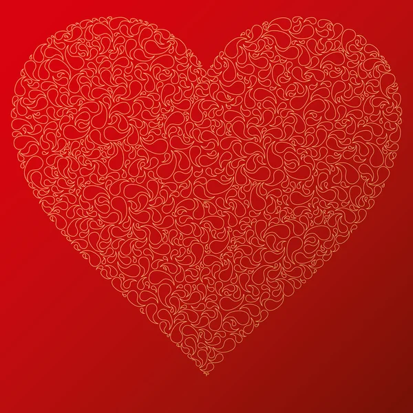 Щасливий фон валентинки з декоративними серцями — стоковий вектор