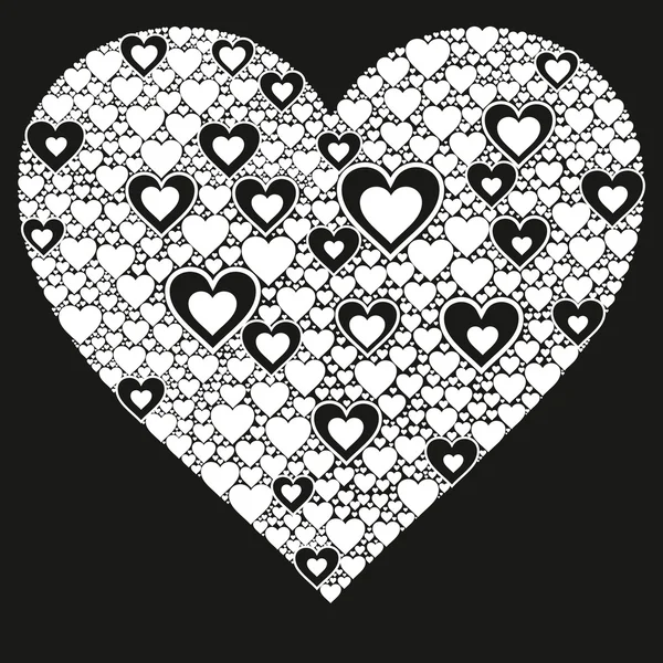 Heureux fond de Saint-Valentin avec des cœurs décoratifs — Image vectorielle