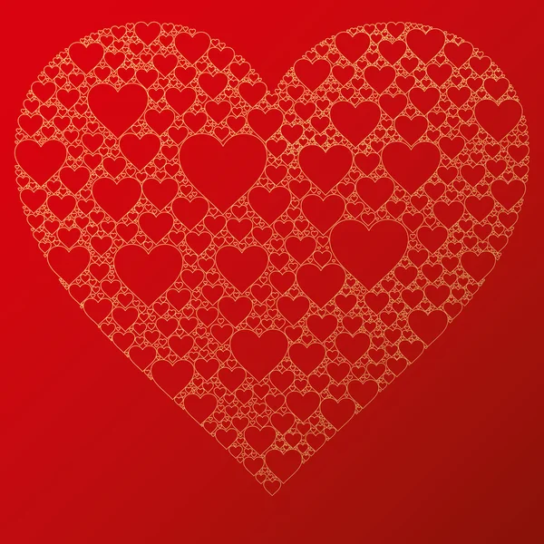 Щасливий фон валентинки з декоративними серцями — стоковий вектор