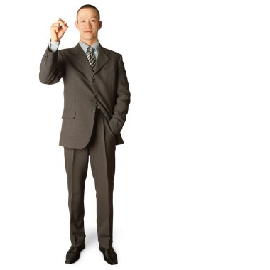 Businessman with marker clipart