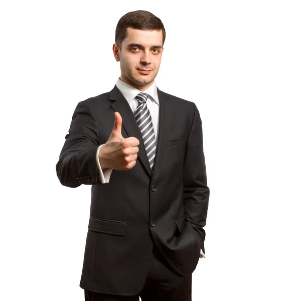 Caucasian male shows well done — Stock Photo, Image