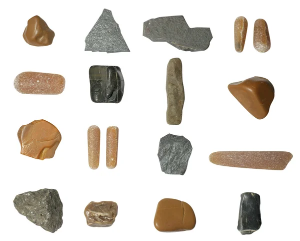 Conjunto de pedras isoladas — Fotografia de Stock